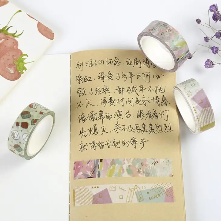1 шт. 15 мм широкая суши цветная печать васи лента Kawaii Скрапбукинг инструменты японские канцелярские принадлежности Маскировочная лента канцелярские принадлежности
