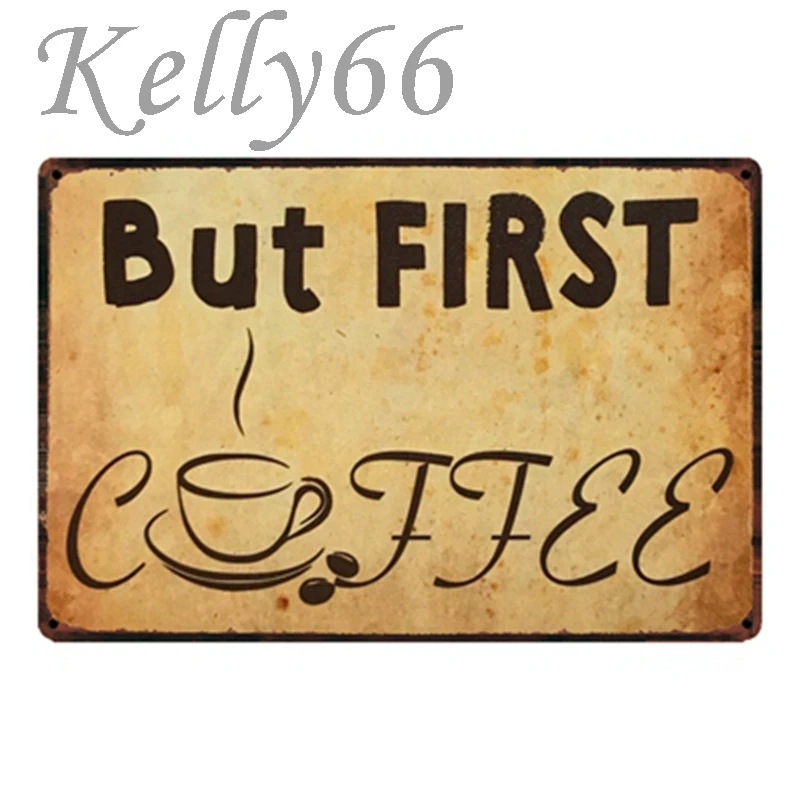 

[ Kelly66 ] Coffee BUT FIRST Wall Art Painting decor for cafe 20*30 CM Size y-1406