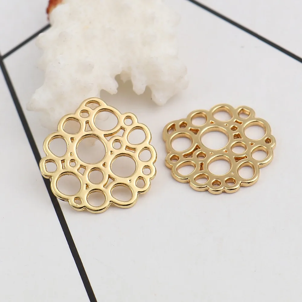 DoreenBeads разъемы из сплава цинка нестандартные Золотые круглые полые украшения DIY