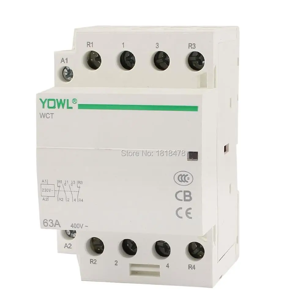 WCT Бытовая 4 полюсная 2NO 2NC AC стандартная Катушка 400V 63a|contactores modulares|2no 2ncpower contactor |