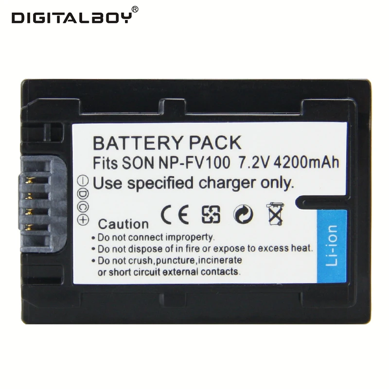 1 шт. Батарея NP-FV100 NP FV100 NPFV100 Перезаряжаемые Камера для Sony fdr-ax100e AX100E HDR XR550E XR350E CX550E
