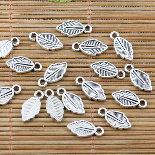 

100pcs tibeta silver color little leaf charms EF2386