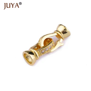 Компоненты для ювелирных изделий, медные инкрустированные камнями AAA с цирконом, складные застежки для изготовления ювелирных изделий, фурнитура для застежки