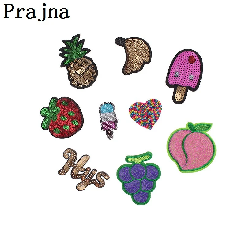 Многоцветный Prajna 9 шт./лот нашивки единорог Радуга НЛО планета шитье вышивка мультфильм нашивка полоса на одежде дешевая аппликация - Цвет: Многоцветный