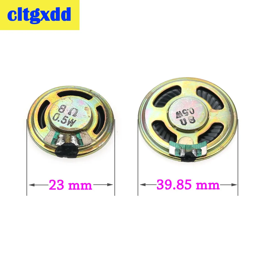 cltgxdd 2pcs 0.5W 8R Loudspeaker Diameter 23MM 39.85mm Mini Round 0.5W 8R 8Ohm Speakers Small Horn Round speaker