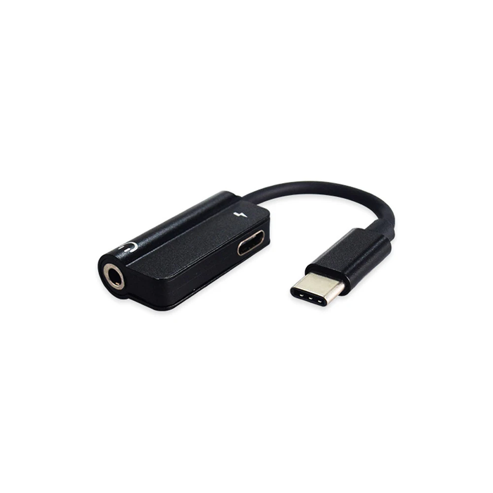 Earphone Round Hole Cool Adapter Alloy Interface Type-C To 3.5mm Jack 2 IN 1 Converter USB C Cable Plating Aux Rust-free |
