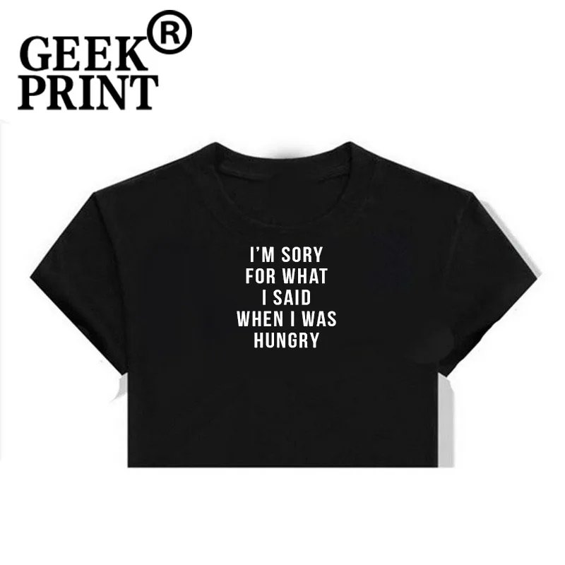 Женские топы извините за то что я сказал когда был голодным принтом футболки
