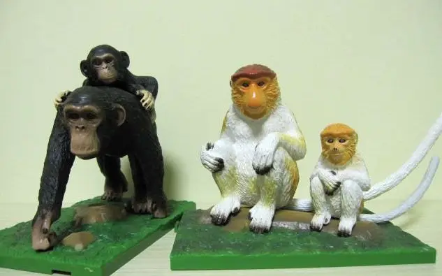 

ПВХ фигурка моделирование животных модель chimpanzee proboscis Обезьяна мать и ребенок сцена набор