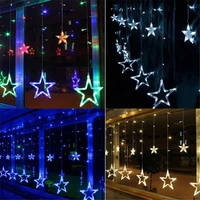 2 5m 138leds 8 mode star led curtain icicle string lights romantic holiday christmas light for ramadan wedding garland party