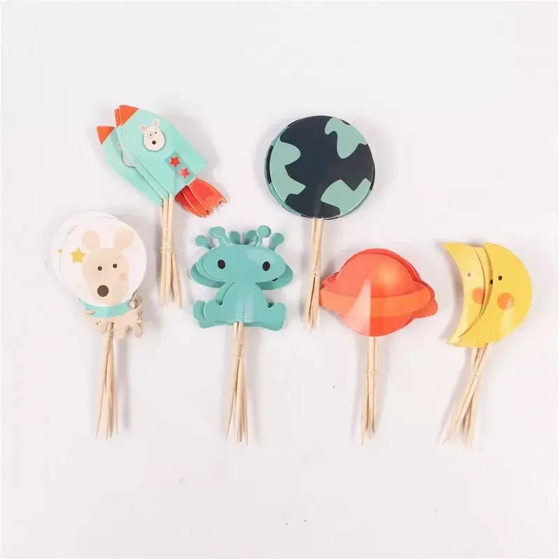 Космос ракета луна торт флаг инопланетянин звезды собака украшение для