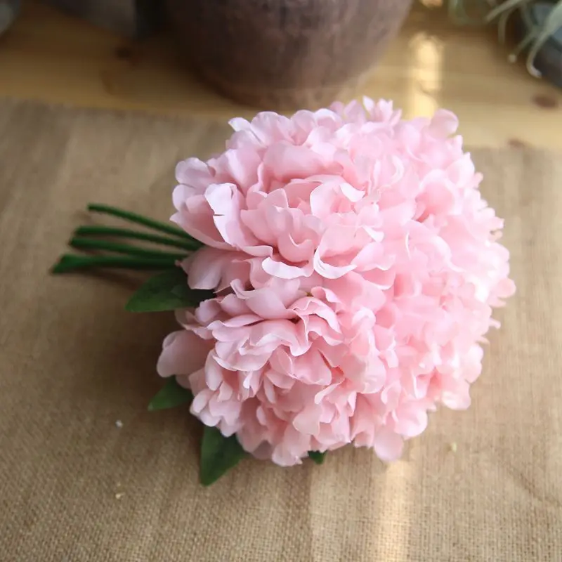 pink Йо Чо 5 шт. шелковые искусственные пионы цветы Букеты Гортензия Свадебный Настенный декор белый пион розовая роза Искусственные цветы DIY аксессуары - Цвет: pink