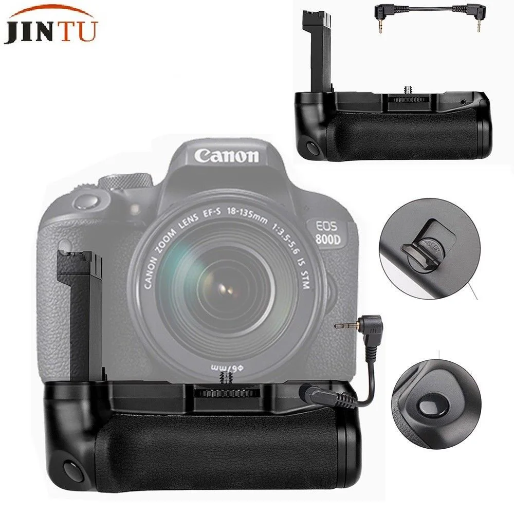 Jintu Suporte Vertical de Bateria com Obturador para Câmera Dslr Canon Eos 800d Insurt7i 77d Kiss X9i