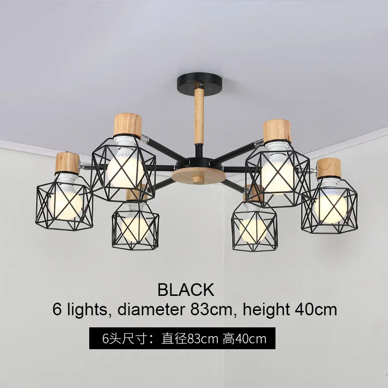 gray 6 lights Современная Потолочная люстра 3 цвета для гостиной спальни столовой Дома Ретро Лофт Декор внутреннее освещение, люстры DS6905 - Цвет абажура: gray 6 lights