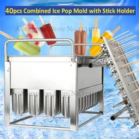 ice pop maker frozen mold popsicle yogurt ice cream mould 40pcsset with stick holder