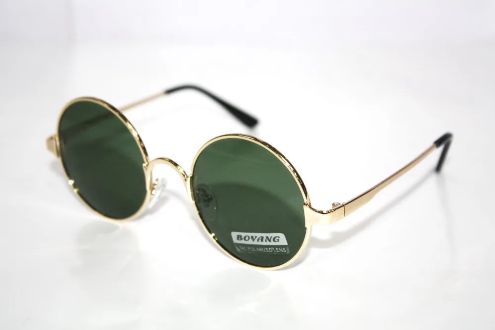 !! Поляризованные очки для чтения! Круглые винтажные солнцезащитные золотистого