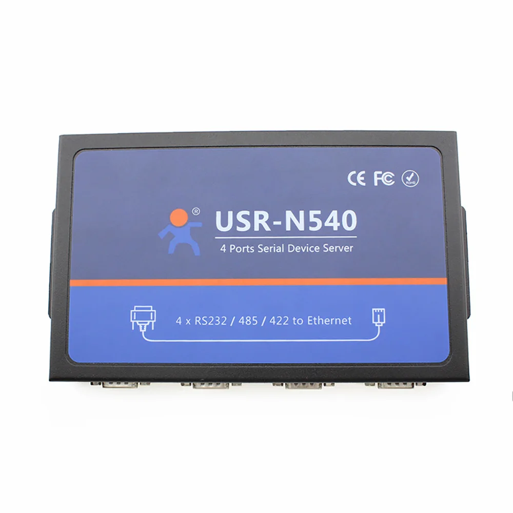 4 Ports Serial to Ethernet Network Converter RS232 RS485 RJ45 RS422 IP Lan Server Module Support Modbus RTU To TCP USR-N540 |
