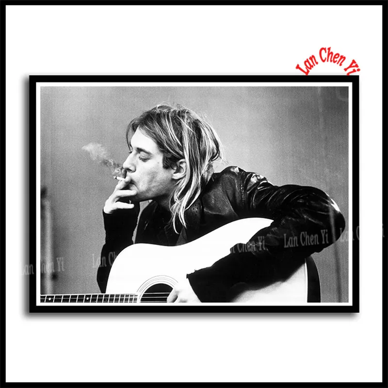 Коричневый Nirvana певец плакат Курт Кобейн рок-музыка белая бумага с покрытием плакаты живопись Бар настенная декоративная живопись певец плакат - Цвет: Коричневый