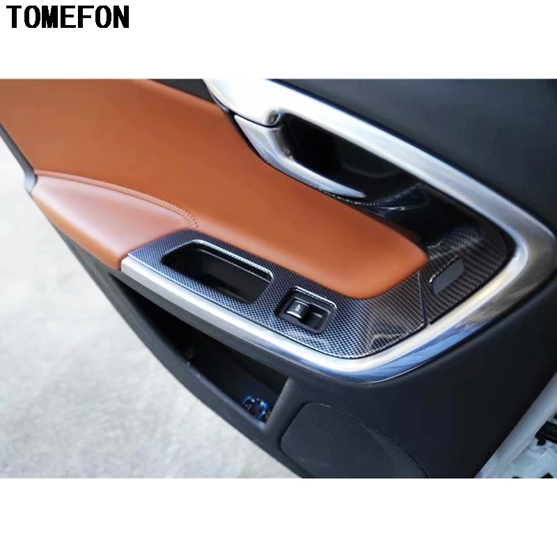 TOMEFON для Volvo S60 2014-2018 ABS углеродное волокно краска Межкомнатная Дверная панель