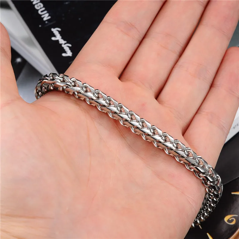 Модные классический мужской браслет titanium стали попкорн bracelet.672 | Украшения и