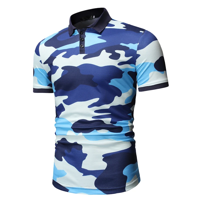 Мужская камуфляжная рубашка-поло, лето, военный камуфляж, Camisa Masculina Polo, мужская приталенная рубашка с коротким рукавом, мужские Поло, M-XXXL
