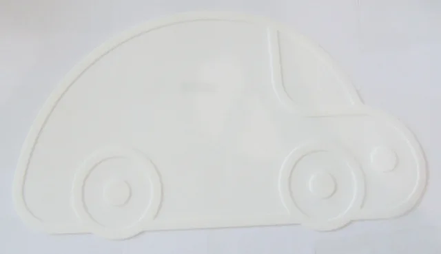 car white Мультяшные Водонепроницаемые силиконовые подставки под столовые приборы для малышей качественные детские столовые приборы из силикагеля большой размер BPA бесплатно - Цвет: car white
