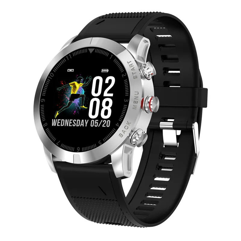 silica silver S10 Смарт-часы 1,3 ''IP68 Водонепроницаемые Bluetooth 4,2 умные часы мониторинг сердечного ритма компас спортивные часы для Android iOS - Цвет: silica silver