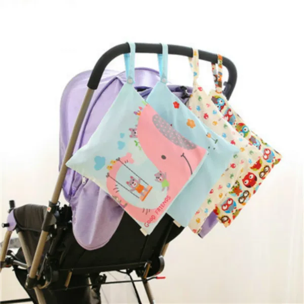 

30*28CM Single Pocket Wet Bag Baby Cloth Diaper Bag Waterproof Reusable Nappy Bags Small Size Mummy Dry Bag Wholesale