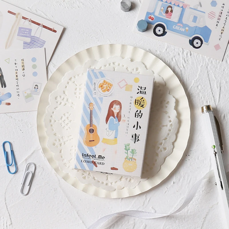 28 шт./кор. девушка живет Творческий ломо карты мультфильм сообщение малая