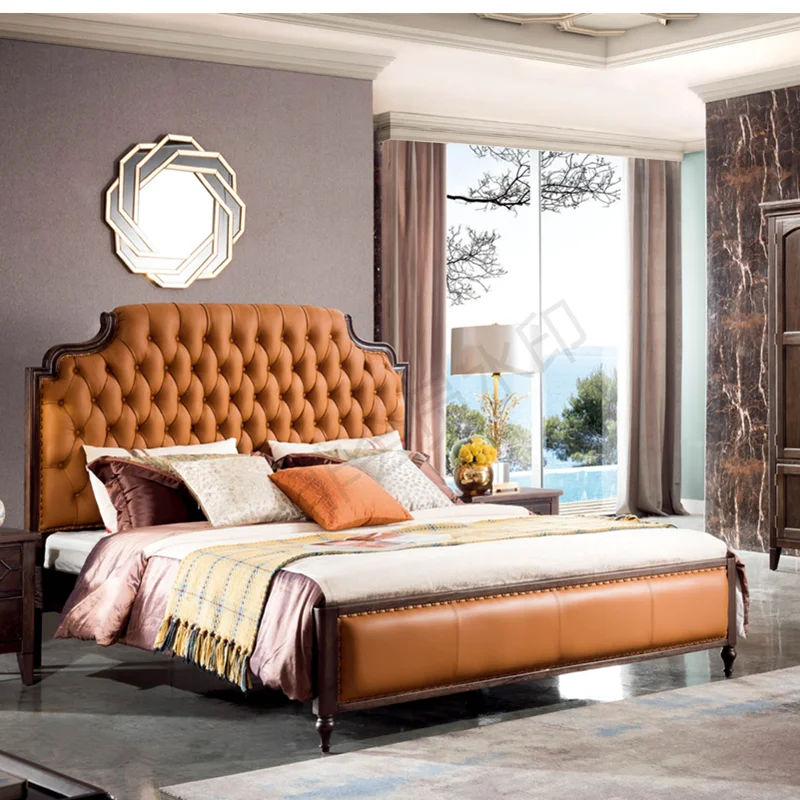 Мягкая кровать для отдыха в скандинавском стиле современный дизайн мебель