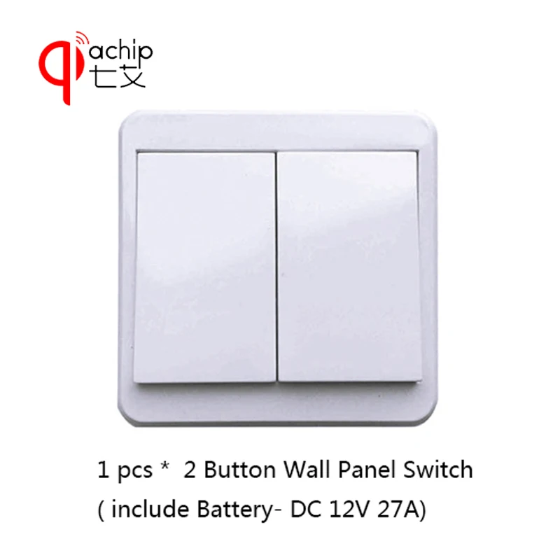 QIACHIP Wireless RF Wall Panel Transmitter and AC 110V 220V 433 Mhz 2button Channel Remote Control Rounded Switch Receiver | Электроника