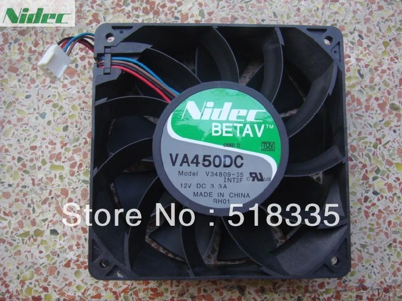Для Nidec 12038 PWM function 3.3A 12V 12CM насильственный вентилятор VA450DC V34809 35|12cm fan|fan 12cm12cm 12v fan |