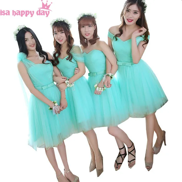 Современные Милые Подружки невесты мятного цвета без рукавов длиной до колена