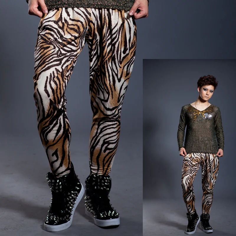 Original design fashion skinny pants hot pants leopard print England 1 pants trousers men brand 1 pants Customizable