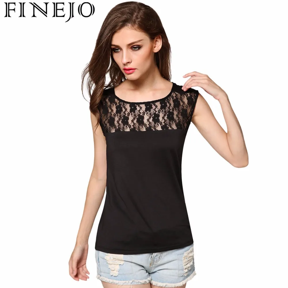 Женская летняя модная Стильная хлопковая кружевная Сетчатая футболка без