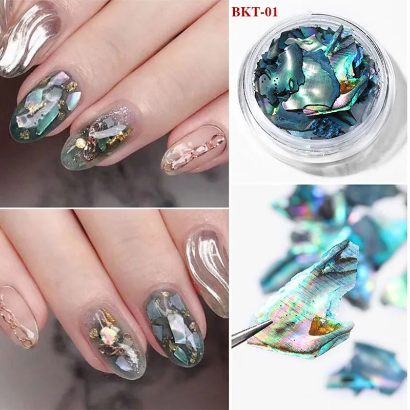 12 Boxes/Set Colorful Pearl Light Crushed Seashell Slices Particle Shell Manicure Set FM88 | Красота и здоровье