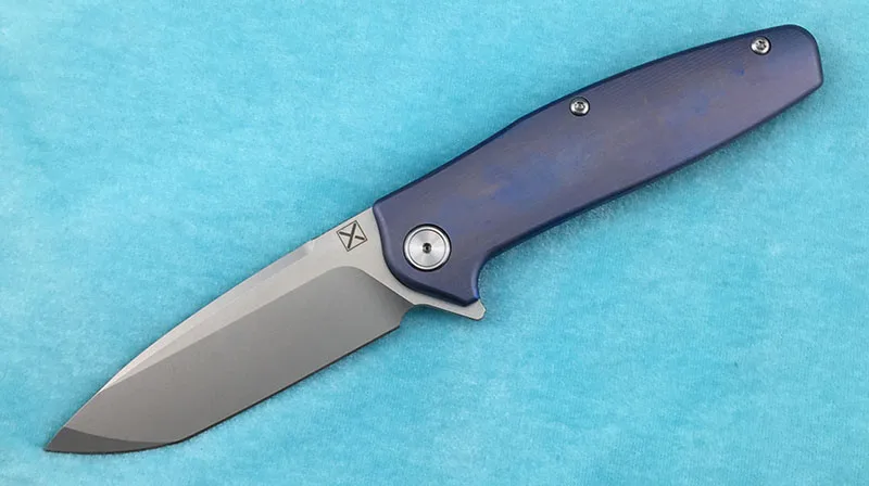 Синий LEMIFSHE X-750 складной нож шарикоподшипник VG-10 лезвие титановая ручка Кемпинг Охота Открытый Карманный фрукты Ножи EDC инструмент - Цвет: Синий