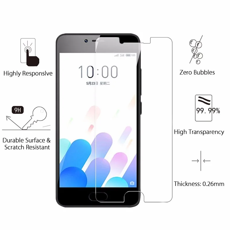 Защитное стекло для Meizu M5c M5s M5 закаленное Защита экрана защитная пленка из фольги