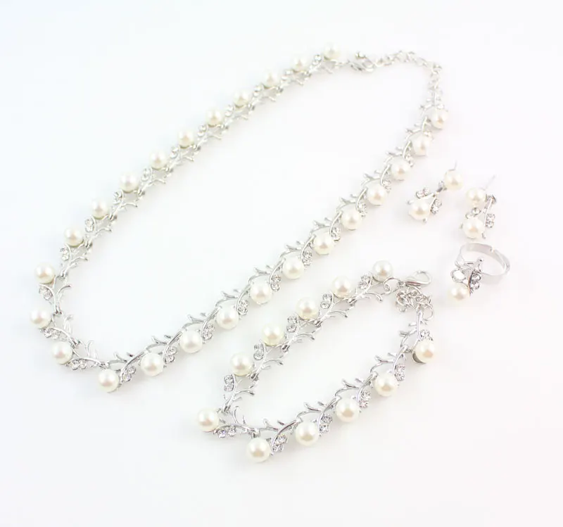 Женские свадебные аксессуары хрустальное ожерелье серьги посеребренные