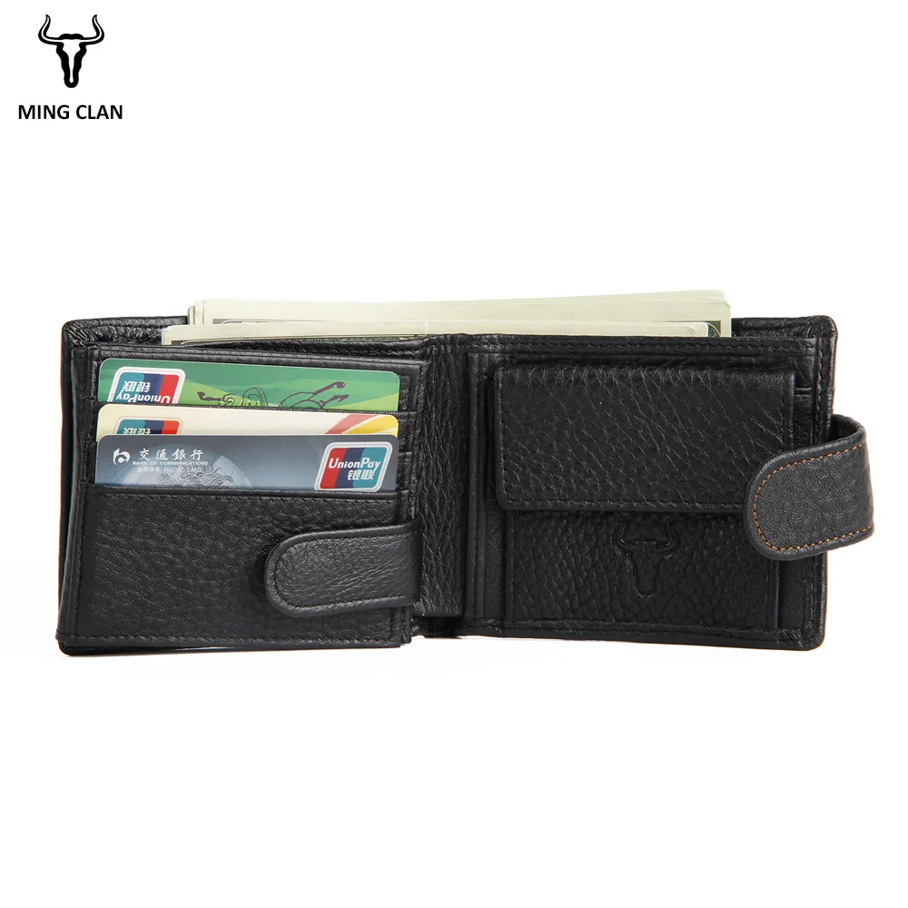 

Mingclan Short Men Wallets Genuine Leather Male Purse Porte Carte Card Holder Wallet Rfid Clutch Pocket Bag With Coin purse