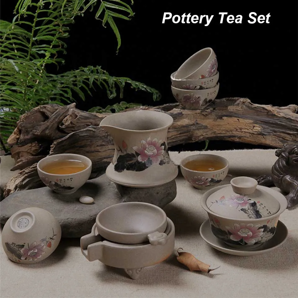 BORREY китайский керамический чайный сервиз Gaiwan ручная роспись керамический гайвань фарфоровые чайные чашки и блюдца чайный набор кунг-фу ретро-чашка