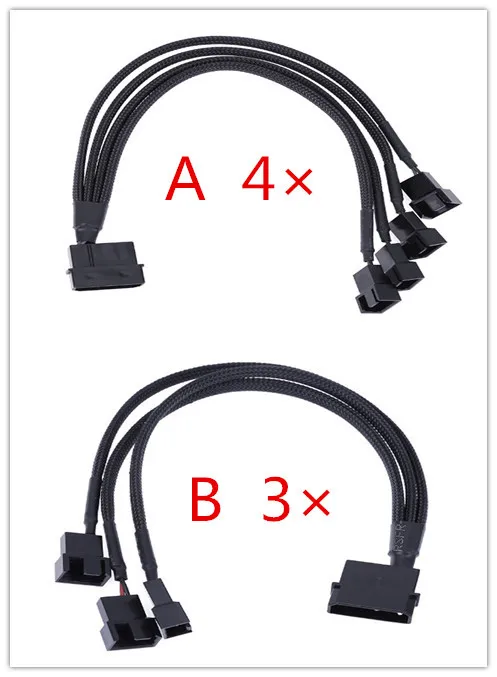 Высококачественный Новый Кабель адаптер Molex 4 Pin To 4x3/4 pin 5v12v Usb с рукавами двойной