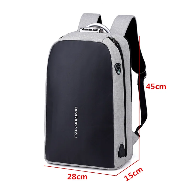 

Teenager backpack anti-theft password lock school bag Business travel waterproof nylon backpacks usb charger laptop backpack