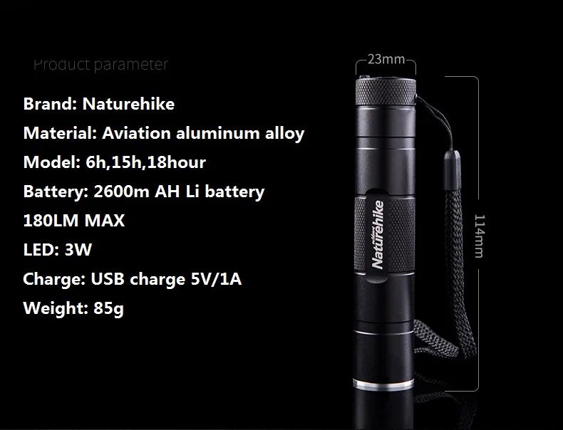 NatureHike USB перезаряжаемый портативный водонепроницаемый мини сильное светодиодное освещение фонарик факел Палатка лампа аксессуар для палатки