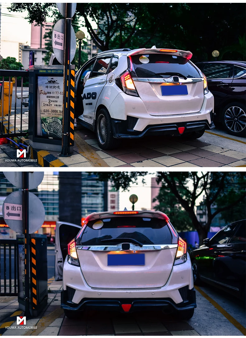 OUMIAO задние фонари автомобиля для Honda Fit Jazz- RS Стиль светодиодный бар DRL GK 5 задний фонарь светодиодный парк желтый задний фонарь