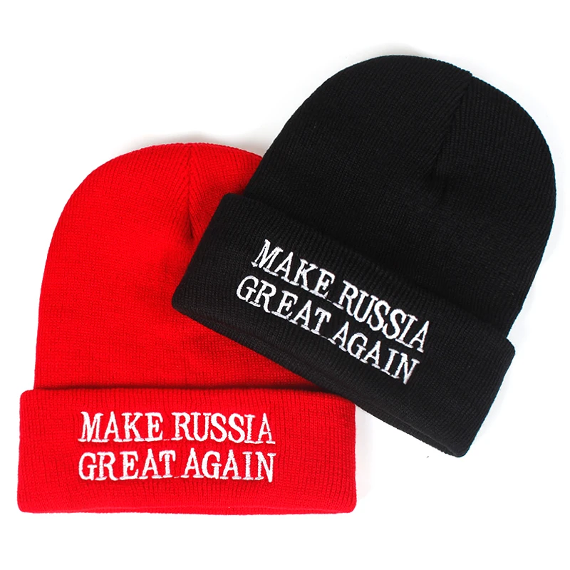 Зимняя шапка MAKE RUSSIA GREAT AGAIN мужские и женские хлопковые шапочки теплые шапки
