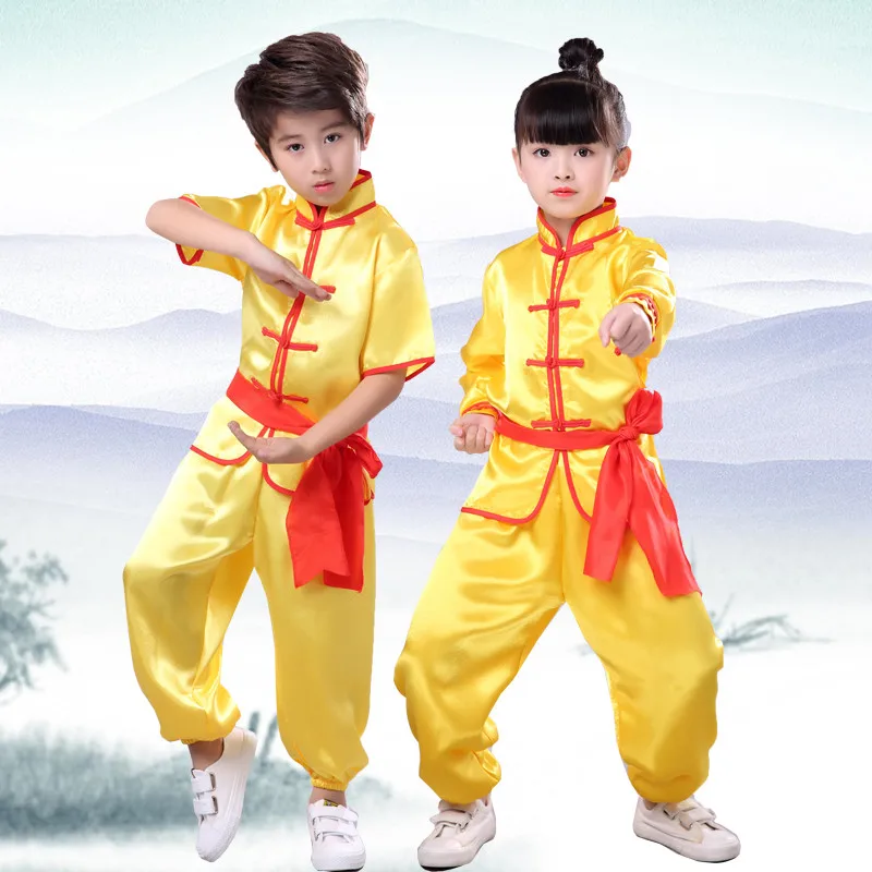 

Kids Chinese Traditional Wushu Kung Fu Set Short Sleeve Long Sleeve Tai Chi Martial Art Uniform Boys Girls China Culture Clohtes