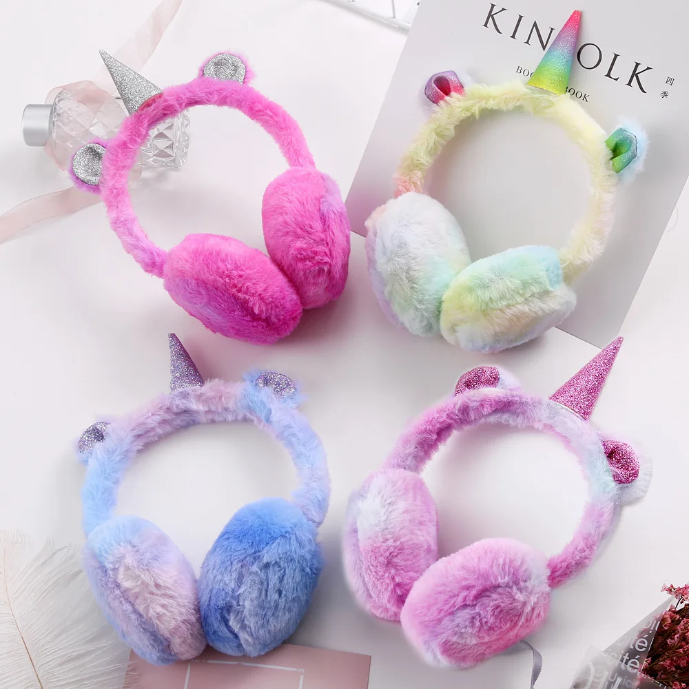 Качественные детские милые плюшевые наушники Unicornio, новинка, Мультяшные зимние наушники для ушей, теплые, cache Oreille, новинка, чехол для ушей, подарок