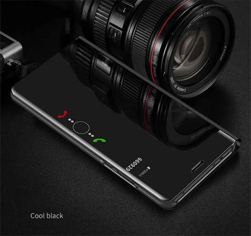 Black Missbuy роскошный чехол с зеркалом для samsung galaxy S10 5g чехол Coque умный кожаный флип-чехол для samsung galaxy S105G чехол s Coque - Цвет: Black