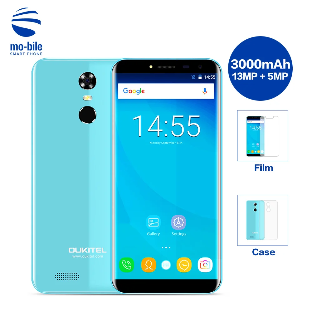 Восстановленный мобильный телефон Oukitel C8 4G 5 'ཎ:9 HD экран четырехъядерный 2 Гб 16