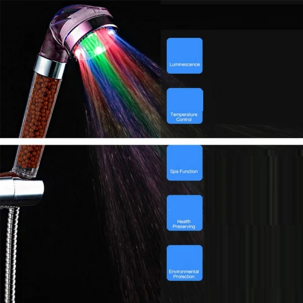 Кристалл Турмалин SPA Анион СВЕТОДИОДНЫЙ Душ Голова Стиль | Обустройство дома